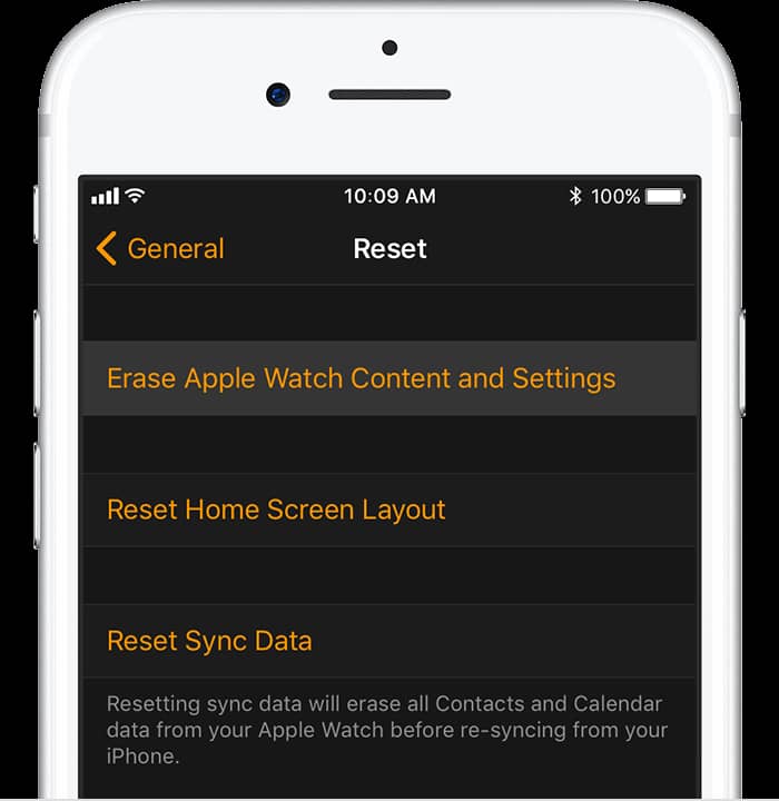 erase an apple watch